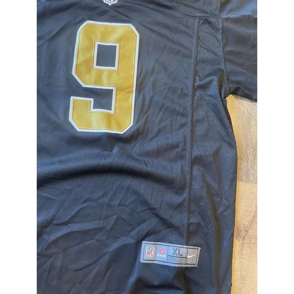 Nike New Orleans Saints Drew Brees #9 NFL On Field Jersey Black Gold XL